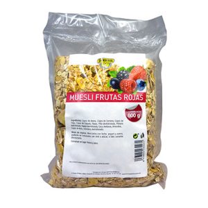 muesli frutas rojas